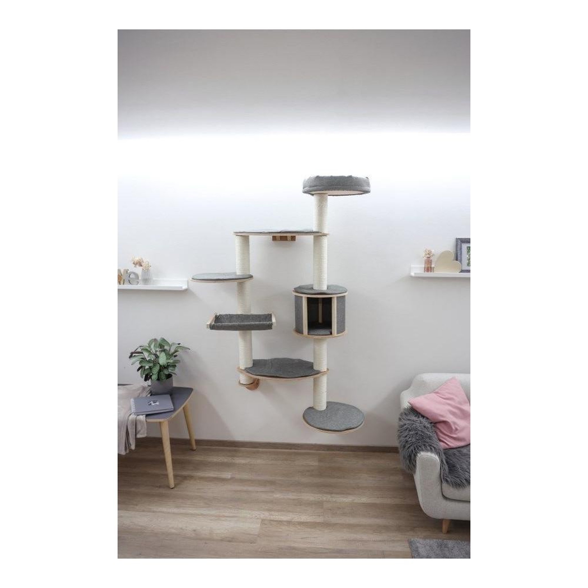 Voir la diapositive 5 : KERBL Arbre a chat mural - H. 185 cm - Dolomit XL Tofana - KERBL - Gris