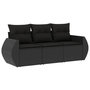 Voir la diapositive 2 : VIDAXL Salon de jardin 3 pcs avec coussins noir resine tressee