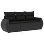 Voir la diapositive 2 : VIDAXL Salon de jardin 3 pcs avec coussins noir resine tressee
