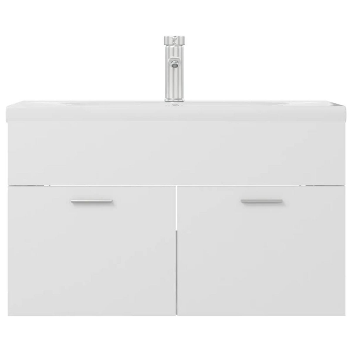 VIDAXL Armoire d'evier avec lavabo integre Blanc Agglomere