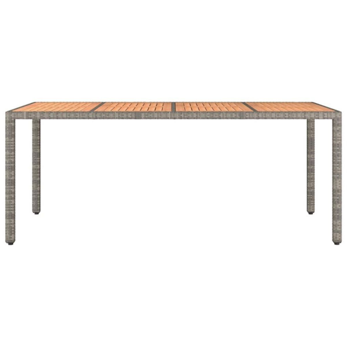 VIDAXL Table de jardin et dessus en bois Gris Resine tressee et acacia