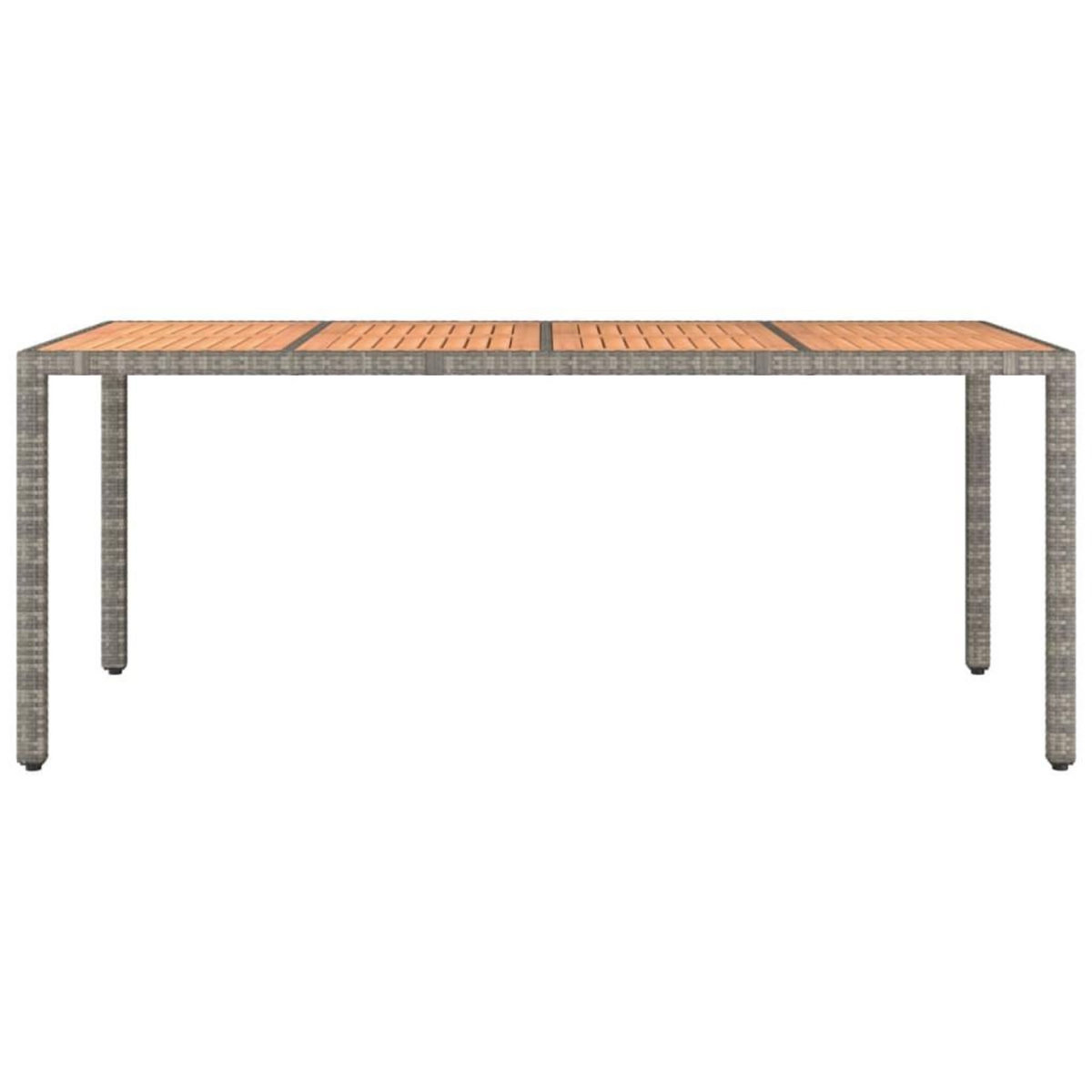 VIDAXL Table de jardin et dessus en bois Gris Resine tressee et acacia