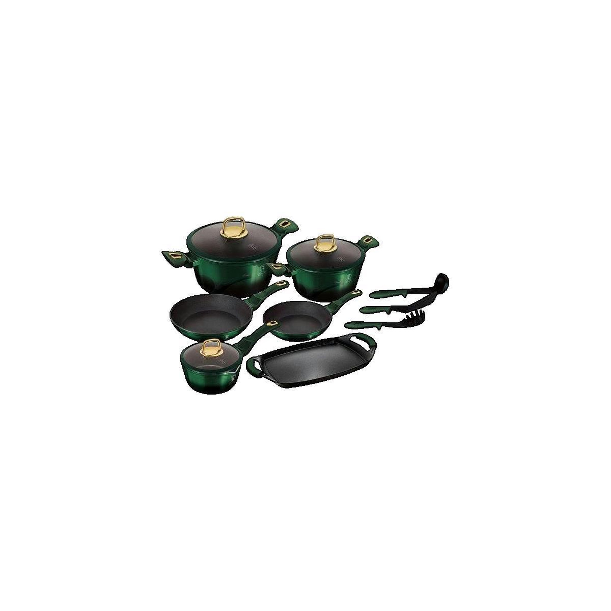Voir la diapositive 2 : BERLINGER HAUS Batterie de cuisine Berlinger Haus Set 12 pièces Aluminium Forgé Vert