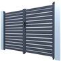 Voir la diapositive 4 : Habitat et Jardin Portail aluminium semi ajouré  Julien  - 340 x 180 cm  - Gris