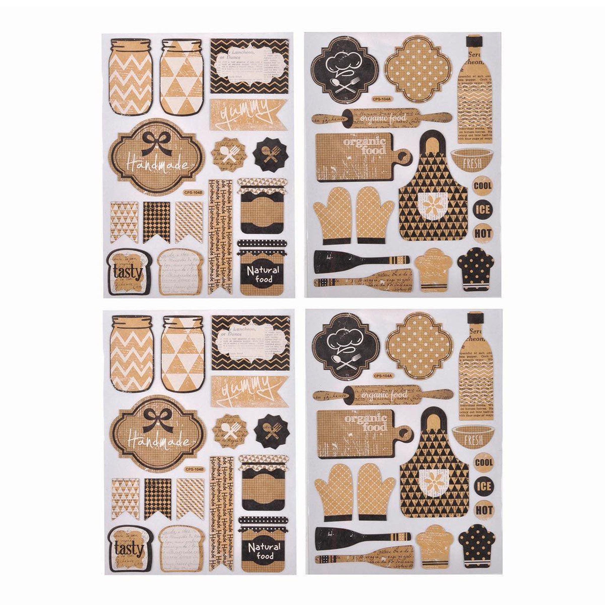 HOMEA Lot de 2 planches de stickers  cuisine  naturel