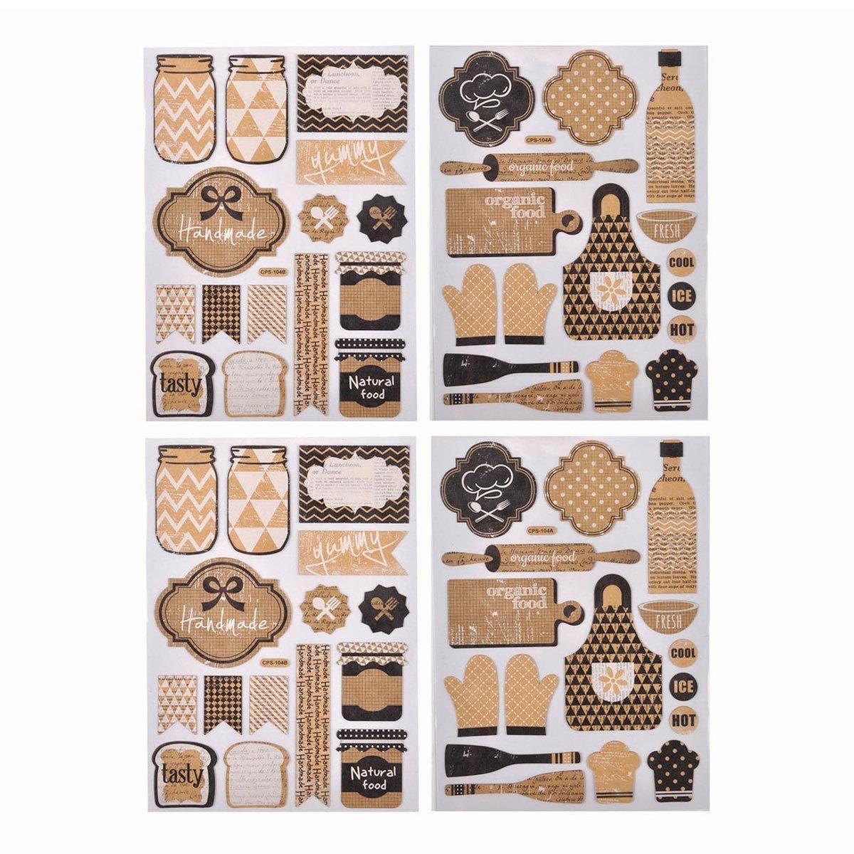 Paris Prix Lot de 2 Planches de Stickers  Cuisine  Naturel