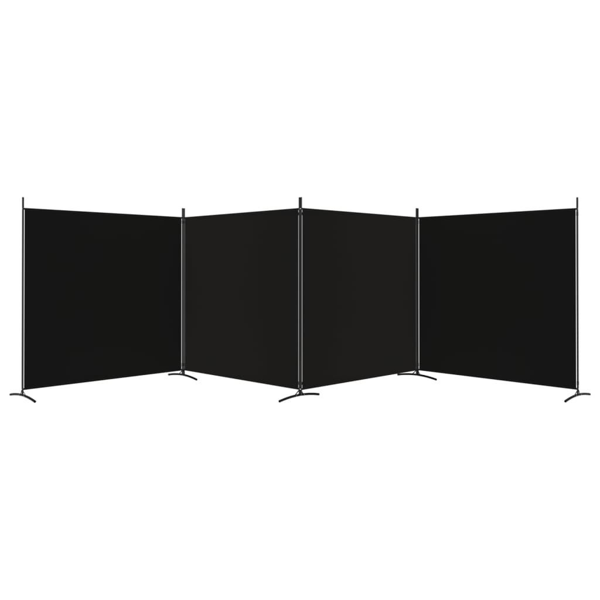 Voir la diapositive 4 : VIDAXL Cloison de separation 4 panneaux Noir 698x180 cm Tissu