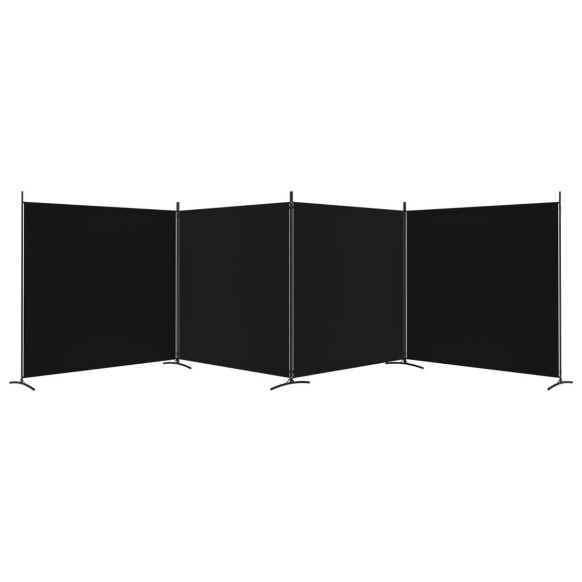 VIDAXL Cloison de separation 4 panneaux Noir 698x180 cm Tissu