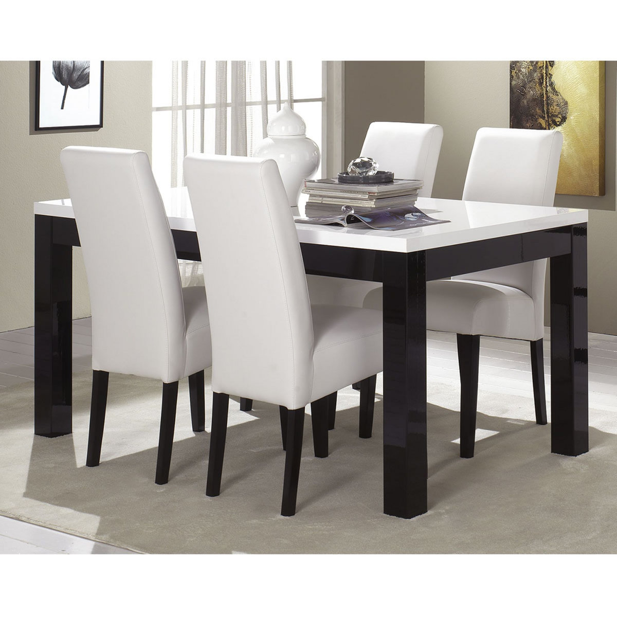 Table de séjour L160cm GENOVA, bicolore