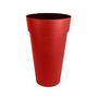 Voir la diapositive 2 : Eda Pot de fleur rond Toscane Ø 48 x H.80 cm - Rouge rubis - Eda