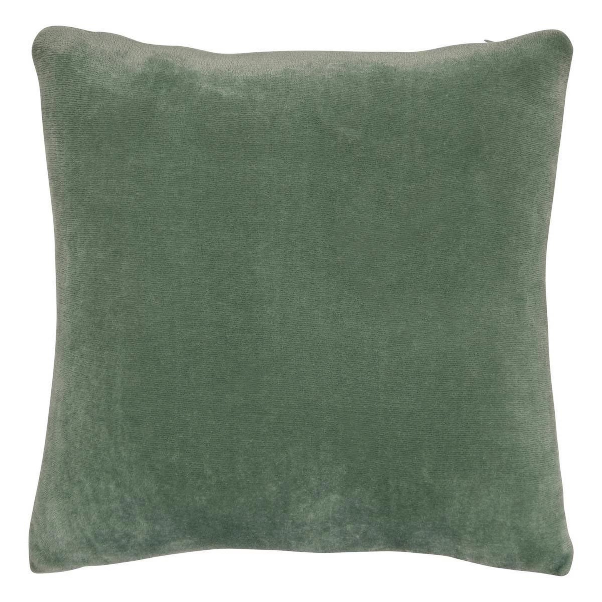 ATMOSPHERA Coussin en flanelle uni  ollis  38x38cm vert céladon