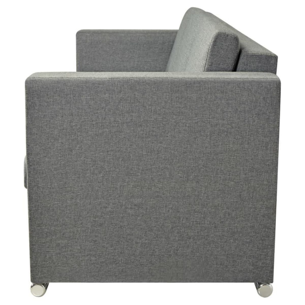 VIDAXL Canape a 3 places Tissu Gris clair
