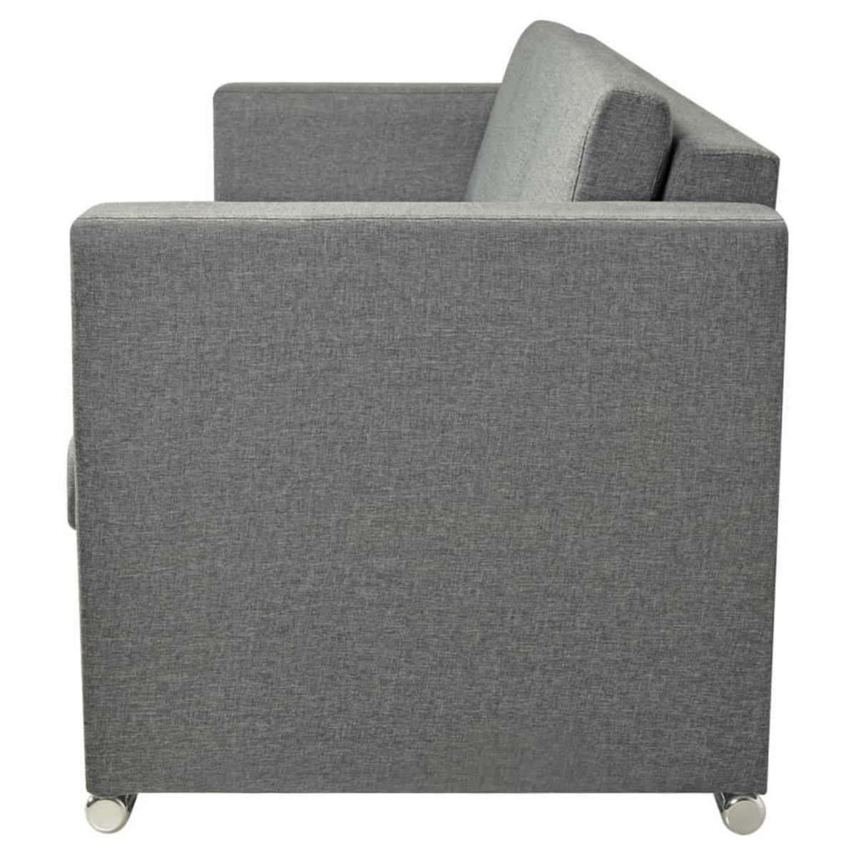 VIDAXL Canape a 3 places Tissu Gris clair