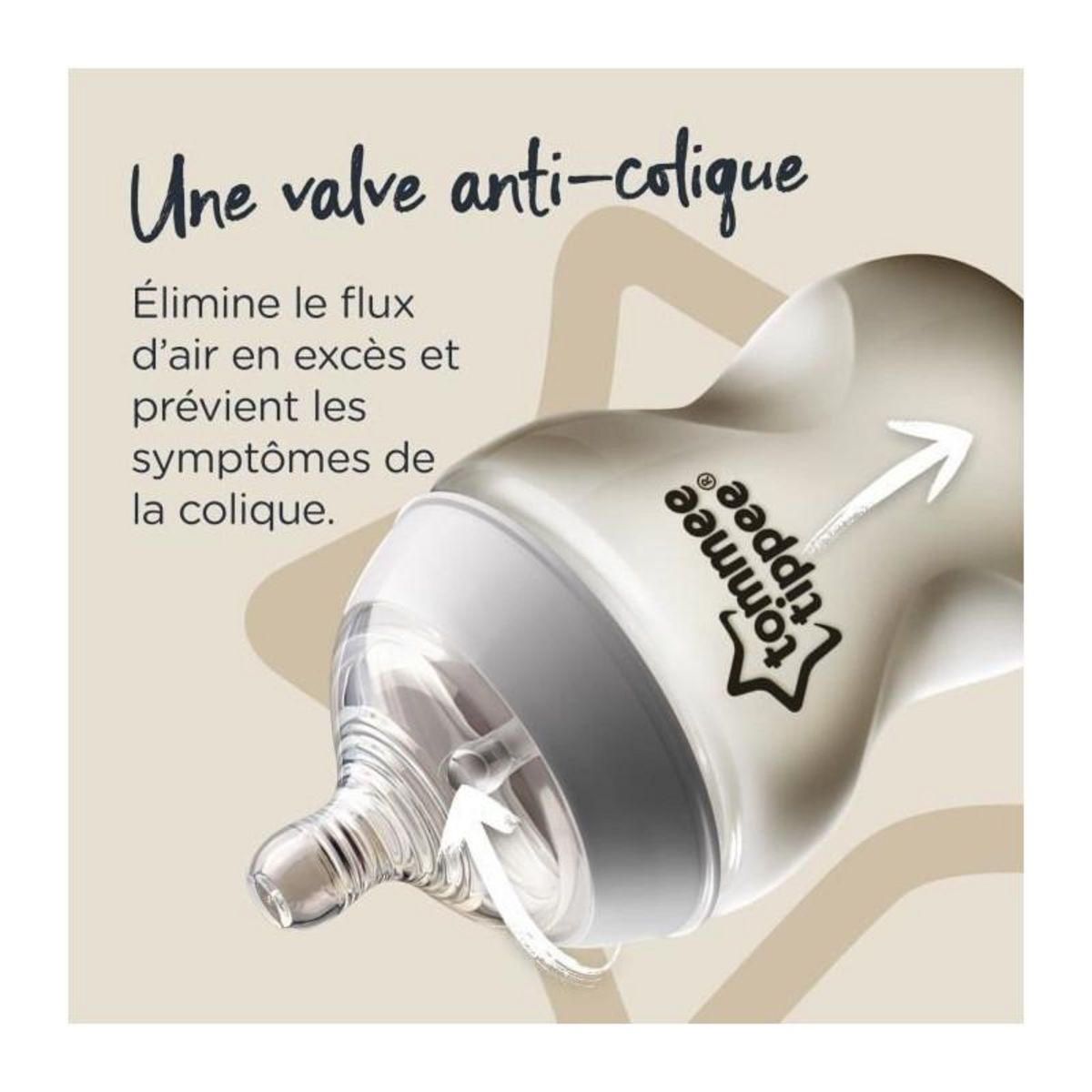 TOMMEE TIPPEE TOMMEE TIPPEE - Lot de 6 biberons Closer to Nature - Tetine valve Anti-Colique - 260ml - Multicolore