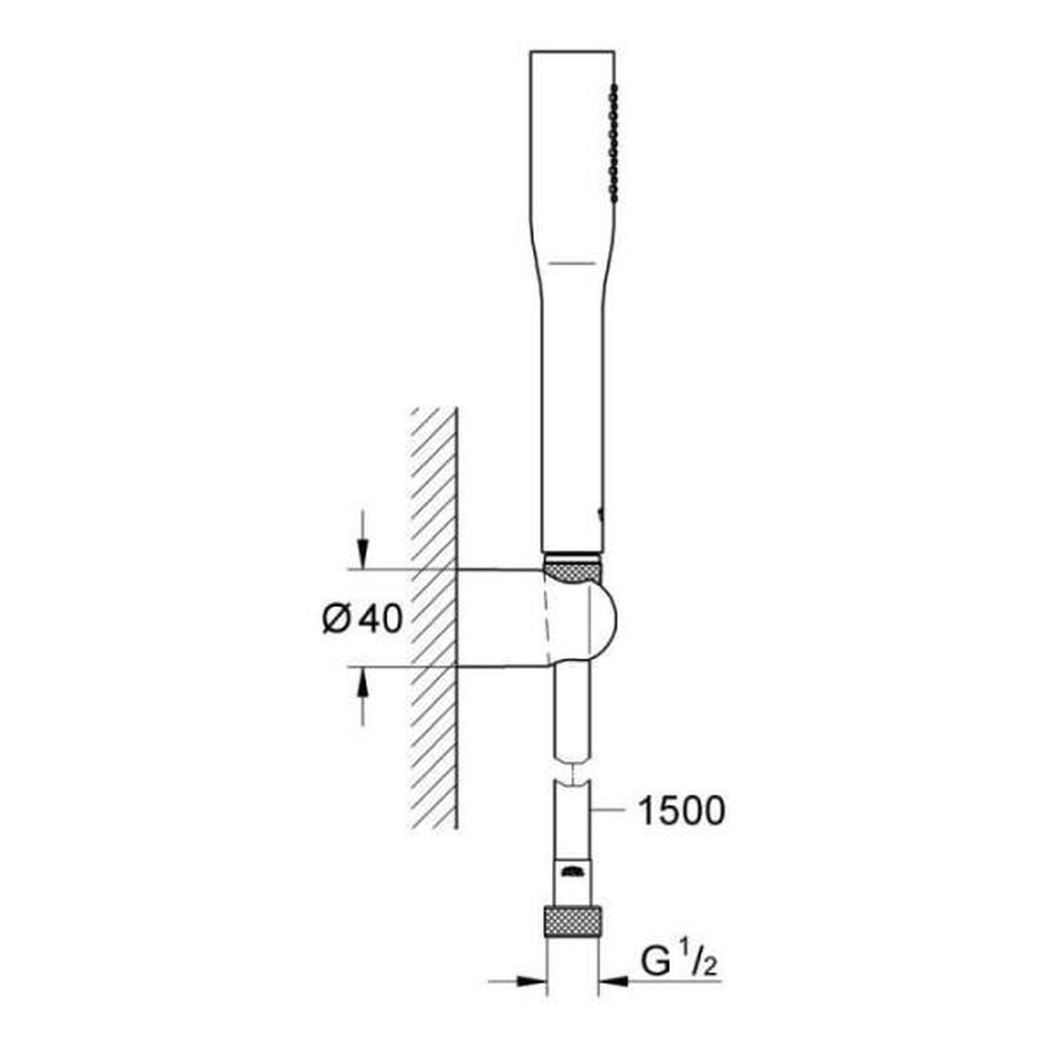 Voir la diapositive 5 : Grohe Ensemble de douche - grohe - vitalio get stick - economie d'eau - chrome - support mural