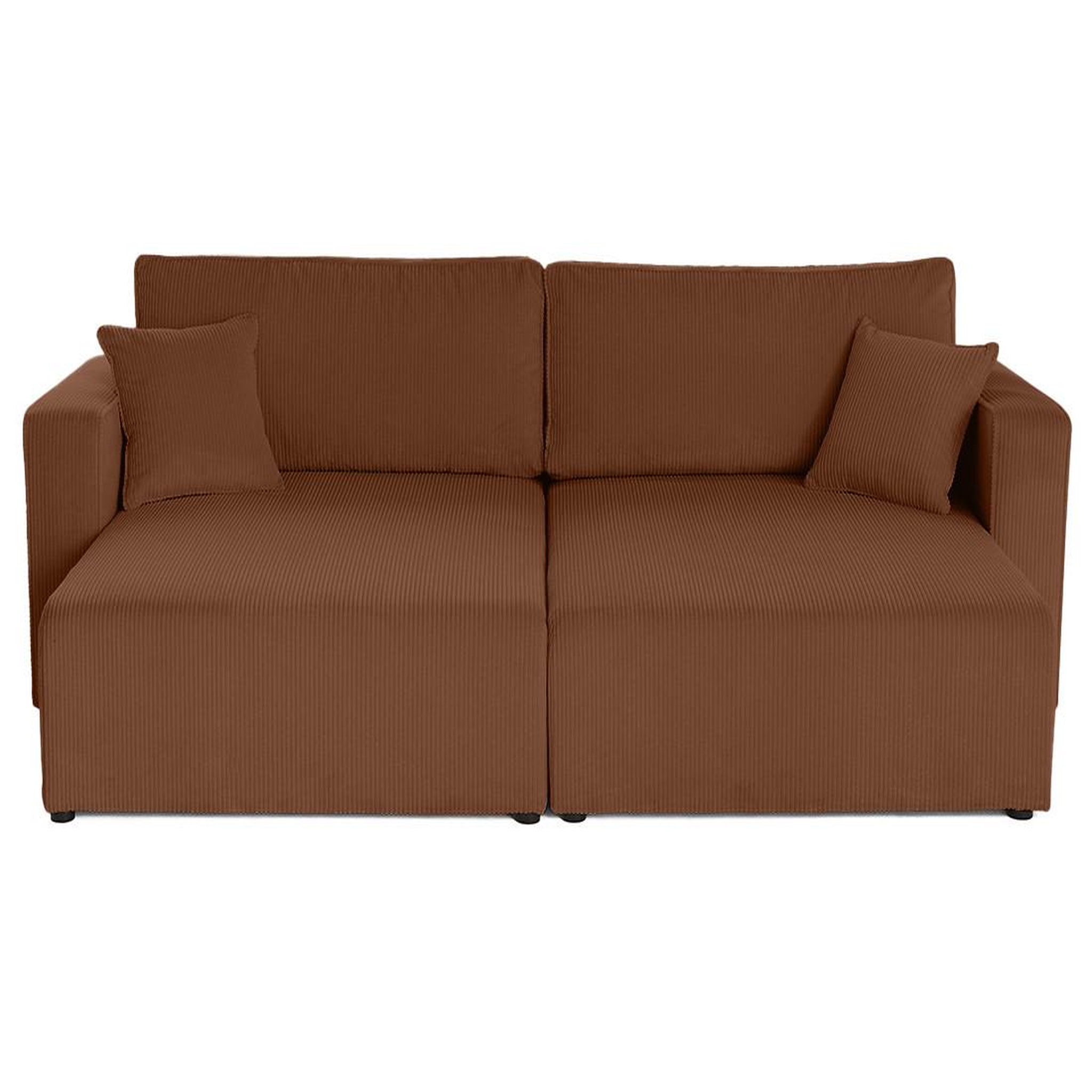 Voir la diapositive 1 : BEST MOBILIER Topaze - canapé droit 4 places avec double méridienne - assise profonde - en velours côtelé