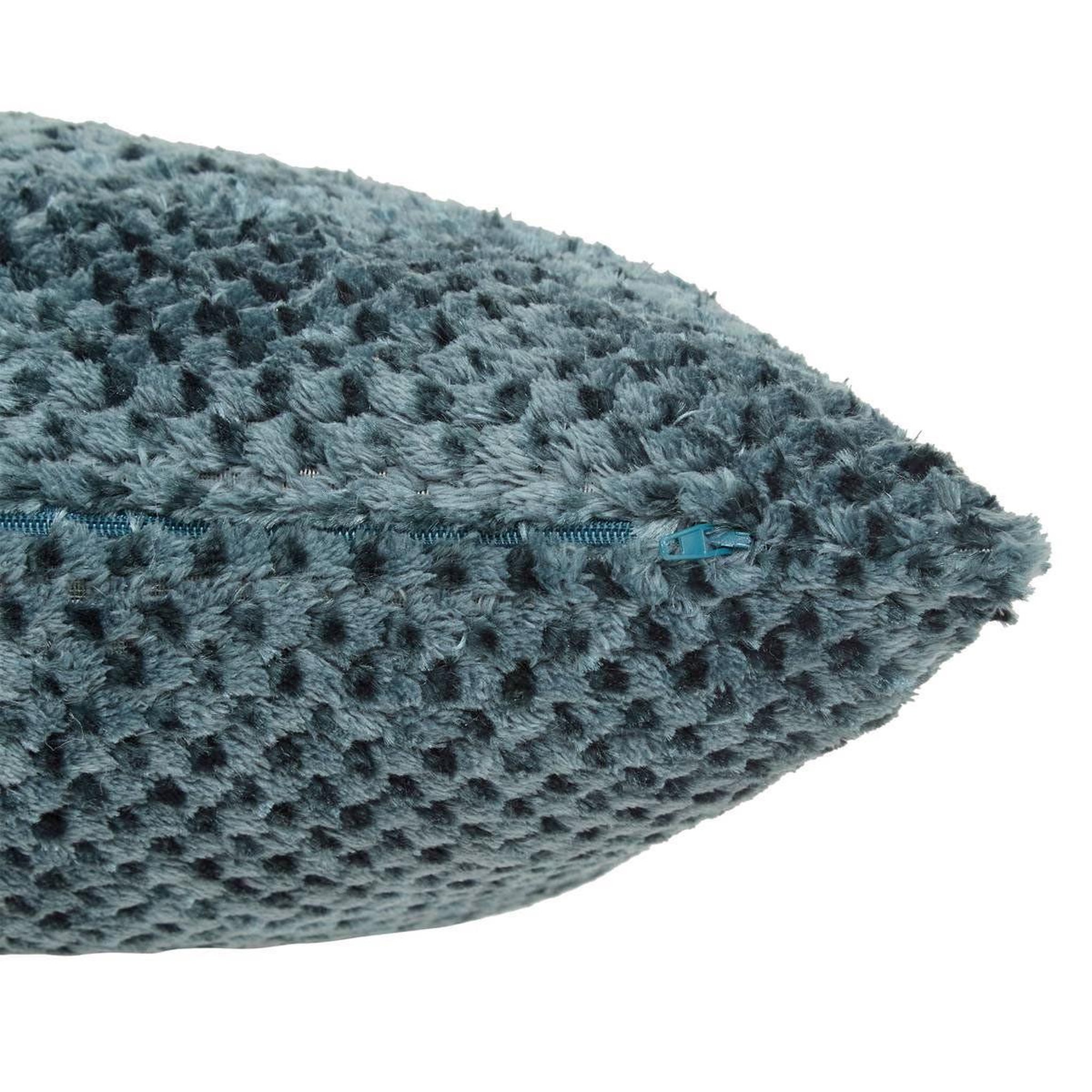 Voir la diapositive 2 : ATMOSPHERA Coussin jacquard en flanelle  lyno  40x40cm bleu