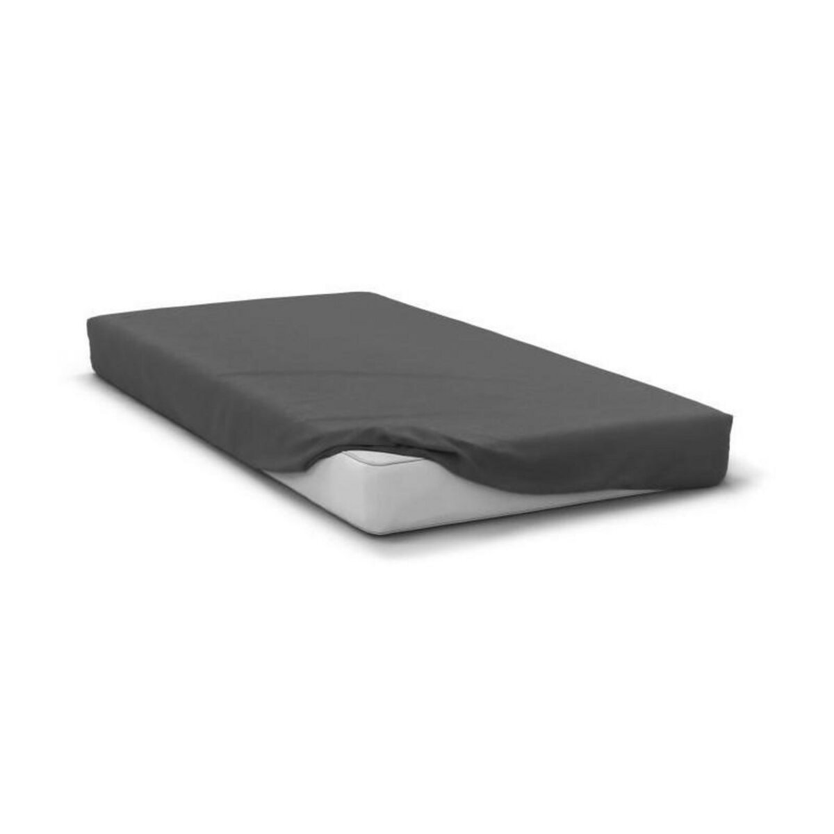 HOME LINGE PASSION Drap housse - HOME LINGE PASSION - HP71762 - 90 x 190 cm + 30 cm bonnet - Microfibre - 82 g - Gris anthracite