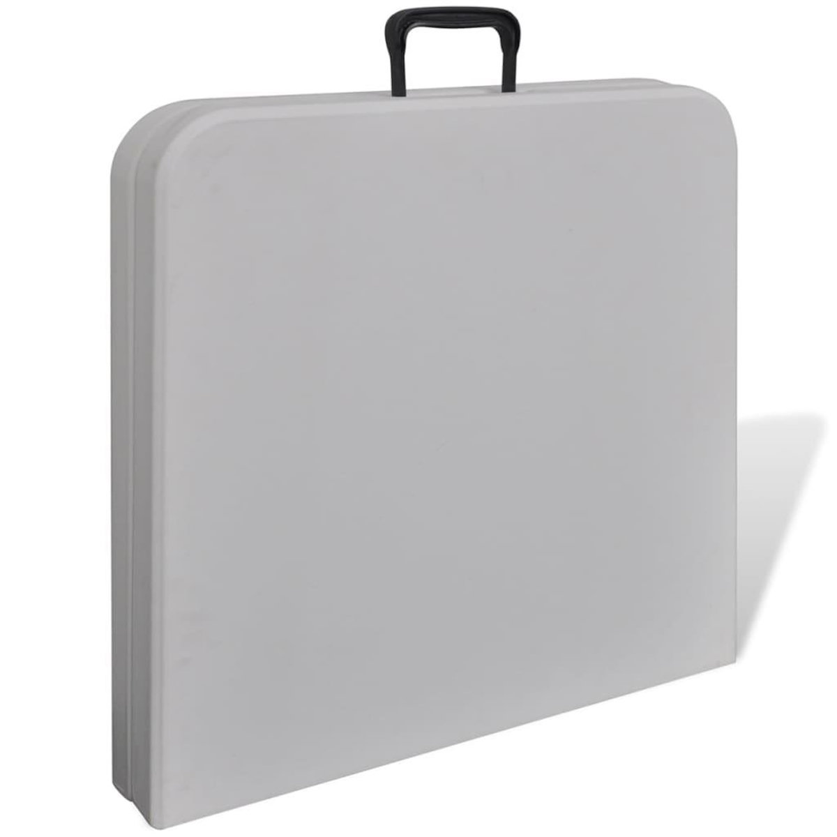 VIDAXL Table de jardin pliable 122 cm blanche en HDPE