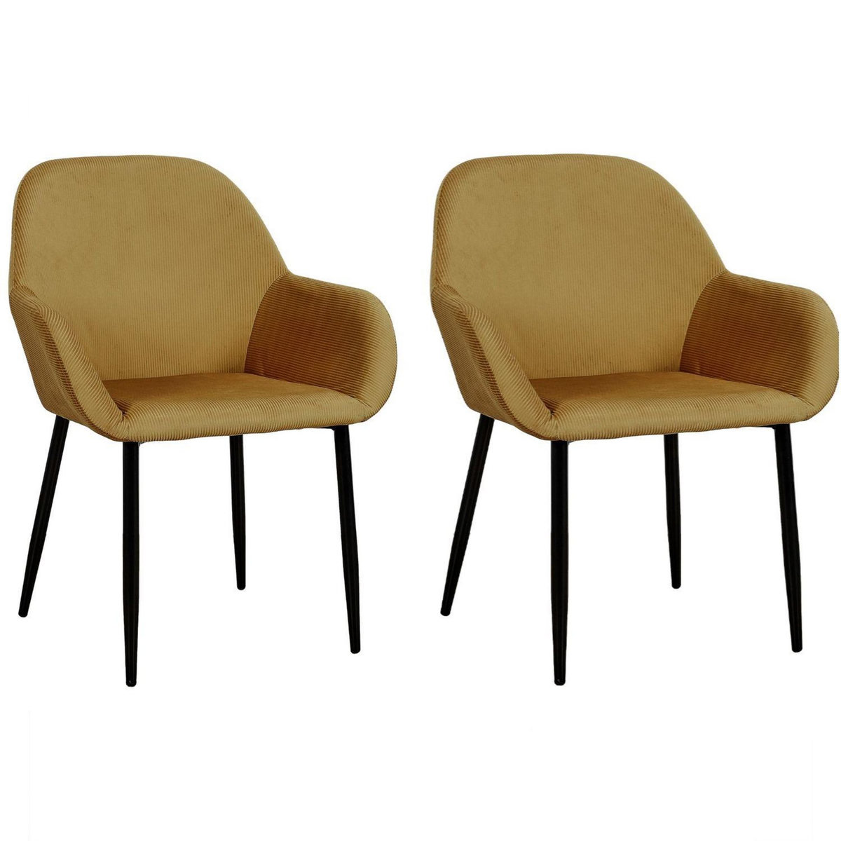 The Home Deco Factory 2 Fauteuils de table design velours Giulia