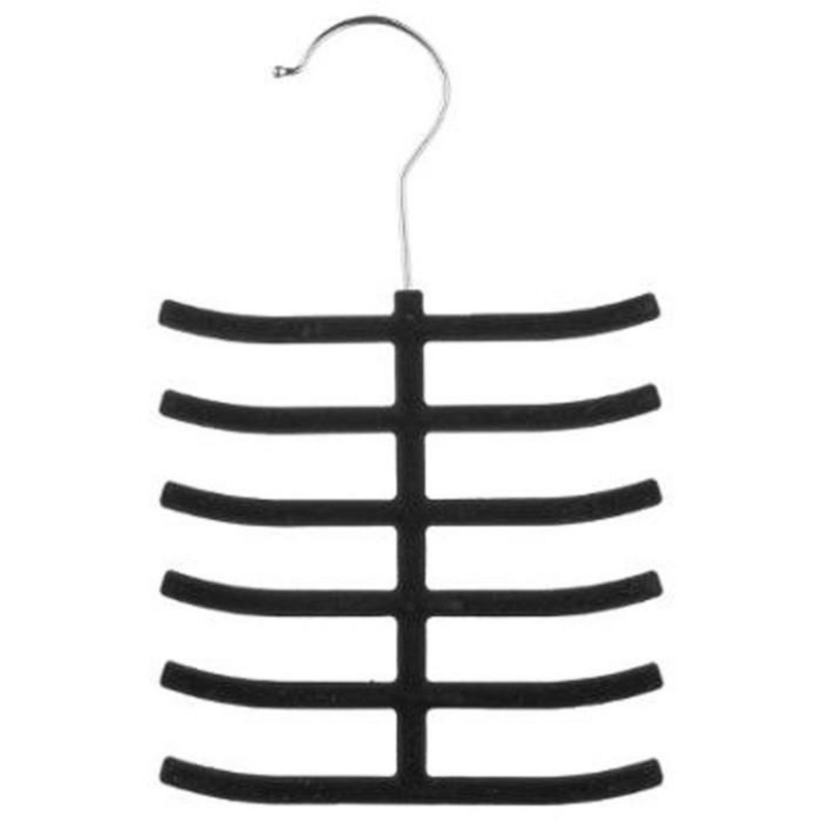 FIVE Cintre à Cravates en Feutrine  6 Niveaux  25cm Noir