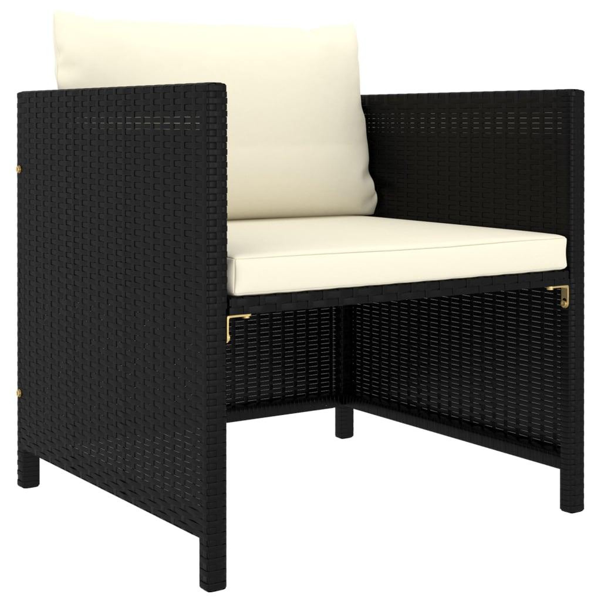 Voir la diapositive 1 : VIDAXL Canape de jardin avec coussins Noir Resine tressee