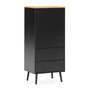 Voir la diapositive 1 : VS VENTA-STOCK Commode haute Desi 5 tiroirs couleur Noir