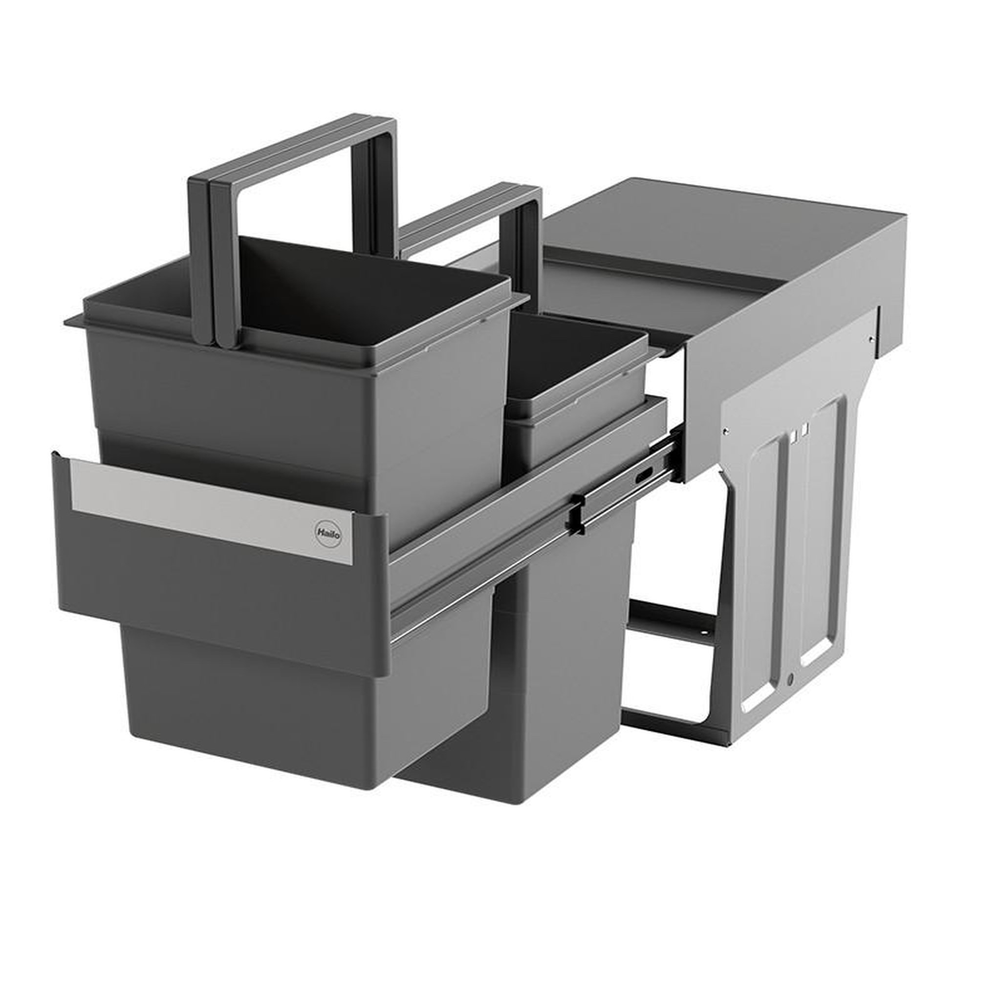 HAILO Poubelle de cuisine 2 bacs encastrables 26l (13+13) hailo as tandem