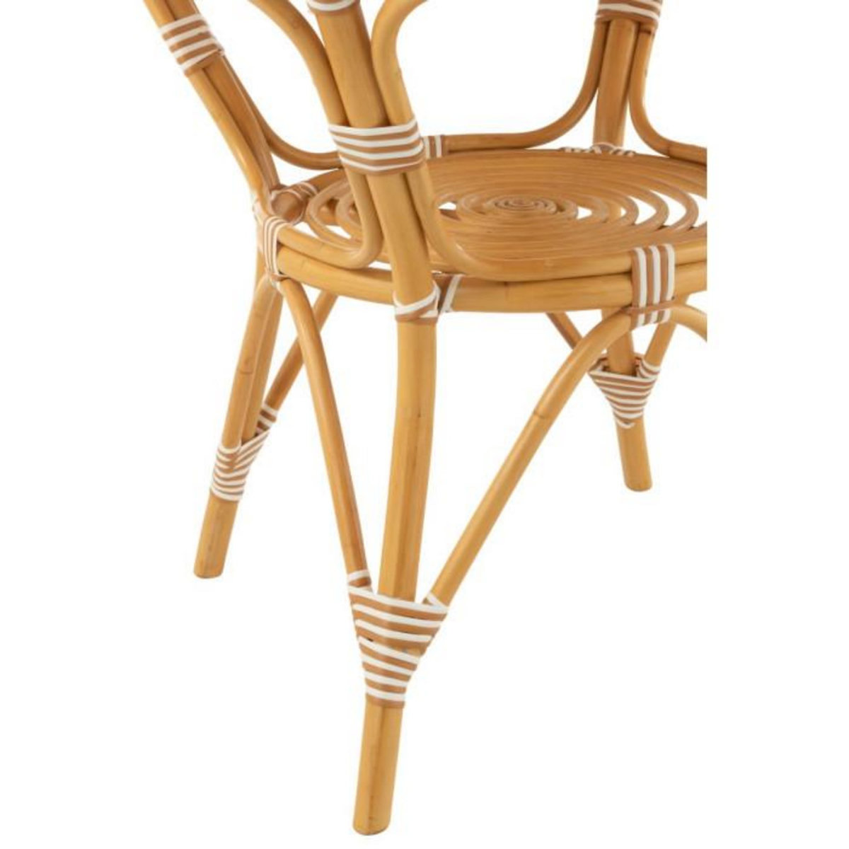 Paris Prix Table à Manger en Rotin  Danial  90cm Blanc