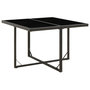 Voir la diapositive 1 : VIDAXL Table de jardin Noir 109x107x74 cm Resine tressee et verre