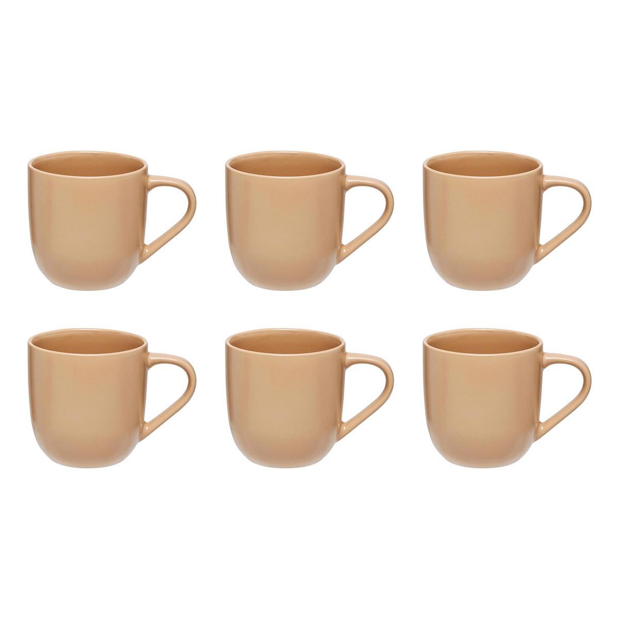 SECRET DE GOURMET Lot de 6 mugs en céramique  maé  24cl beige