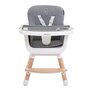 Voir la diapositive 3 : BEBELISSIMO BEBELISSIMO - Chaise Haute bébé - Évolutive - Réglable - en Bois - 2 en 1 – 6 mois jusqu'à 5 ans - gris