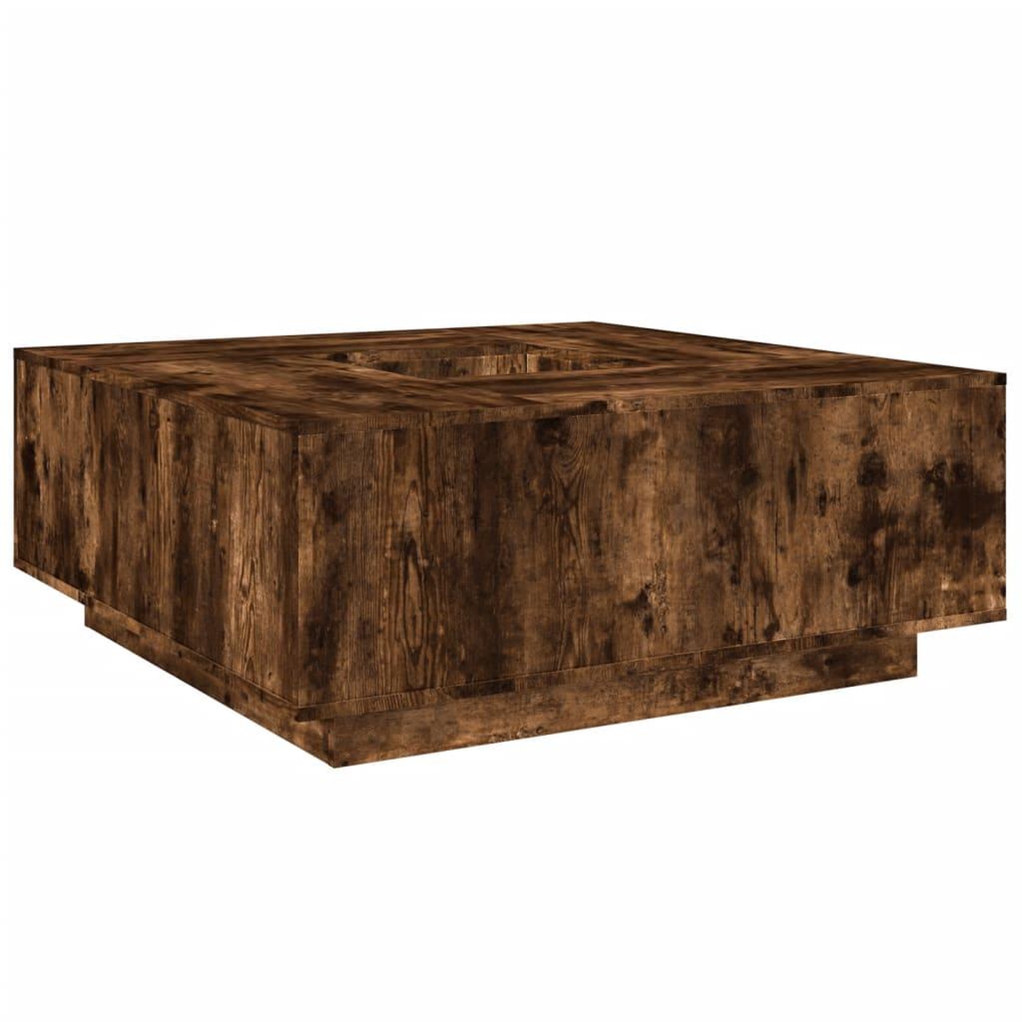 Voir la diapositive 2 : VIDAXL Table basse chene fume 100x100x40 cm bois d'ingenierie