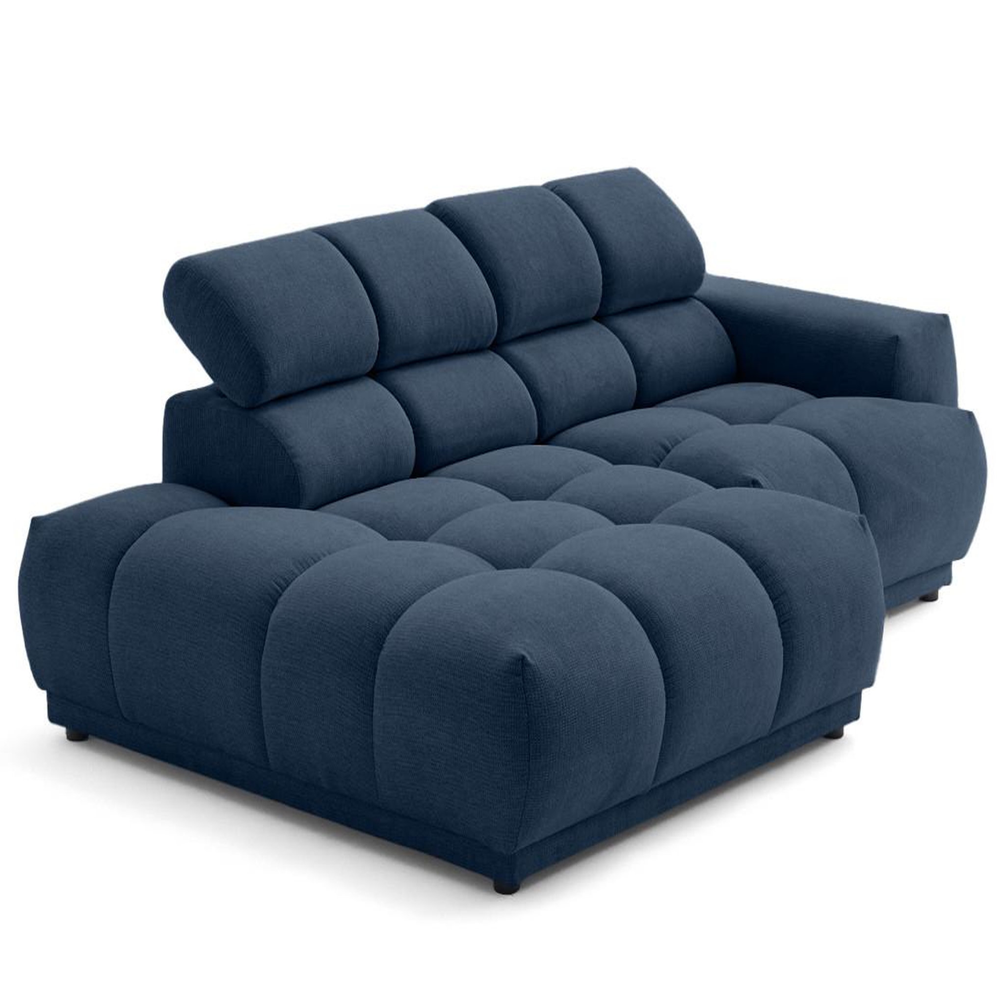 Voir la diapositive 6 : LISA DESIGN Matera - canapé d'angle gauche 4 places avec têtières réglables en tissu texturé