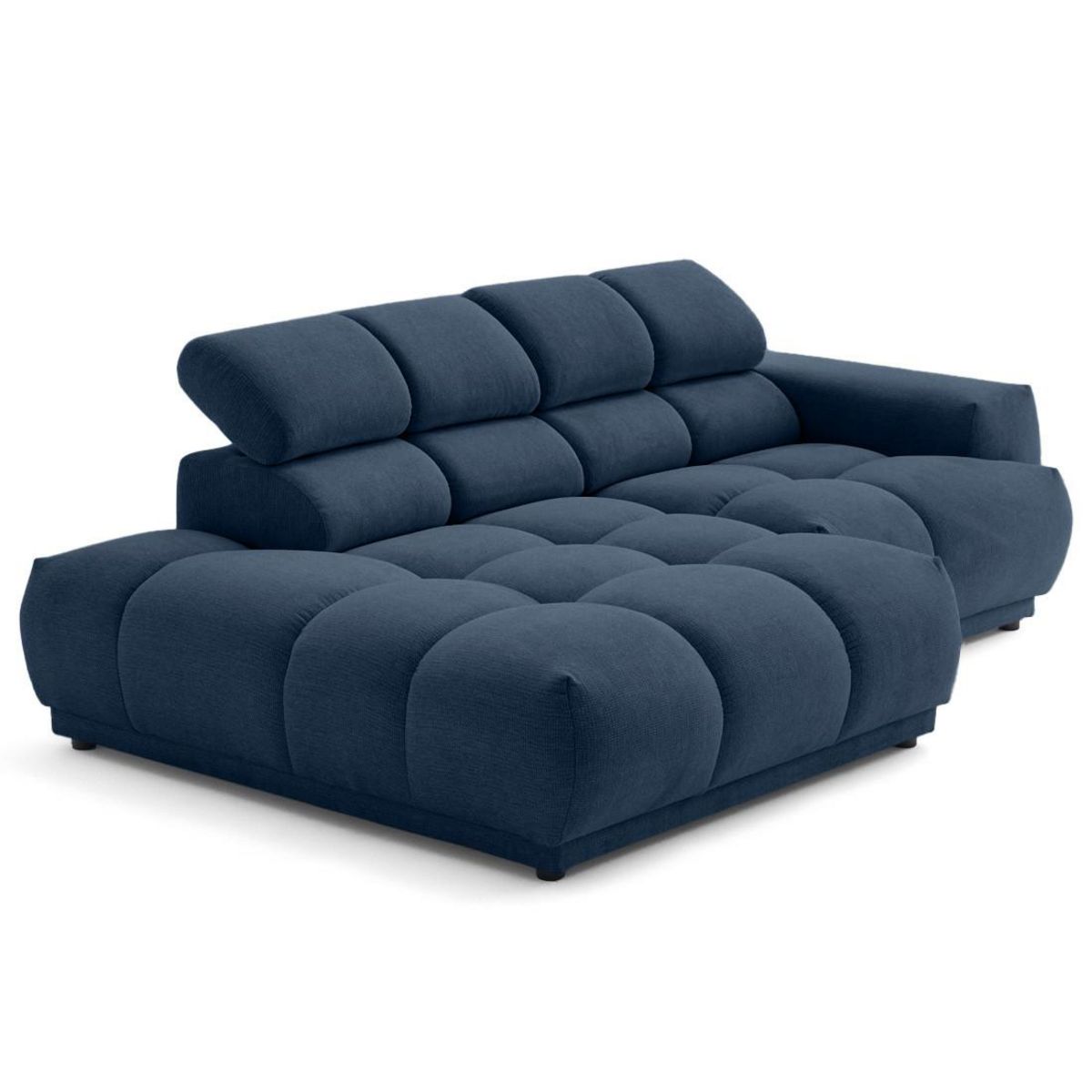 LISA DESIGN Matera - canapé d'angle gauche 3 places avec têtières réglables en tissu texturé