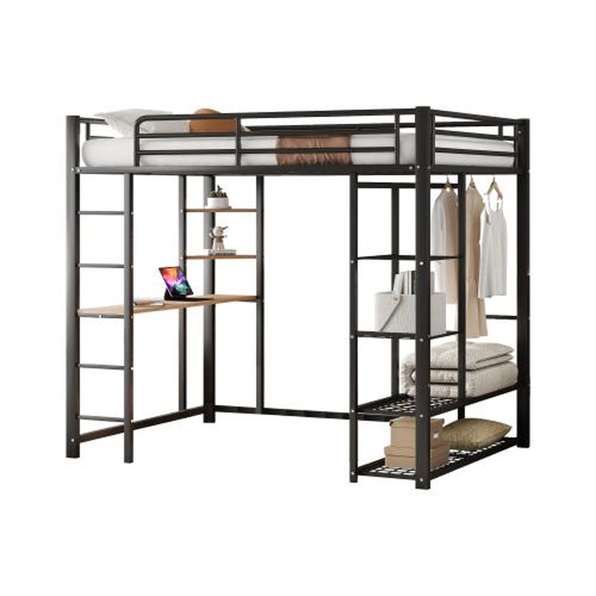 MERAX Lit mezzanine. Coloris disponibles : Noir, Blanc