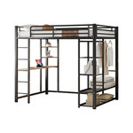 MERAX Lit mezzanine. Coloris disponibles : Blanc, Noir