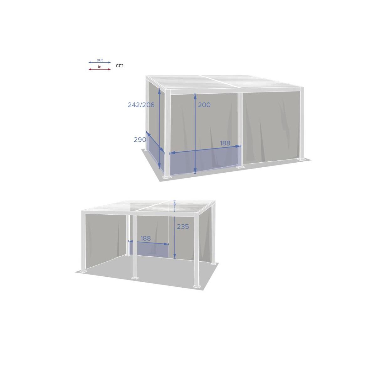 HESPERIDE Jeu de 6 rideaux pour la tonnelle Avila 4 x 3 m - Hespéride