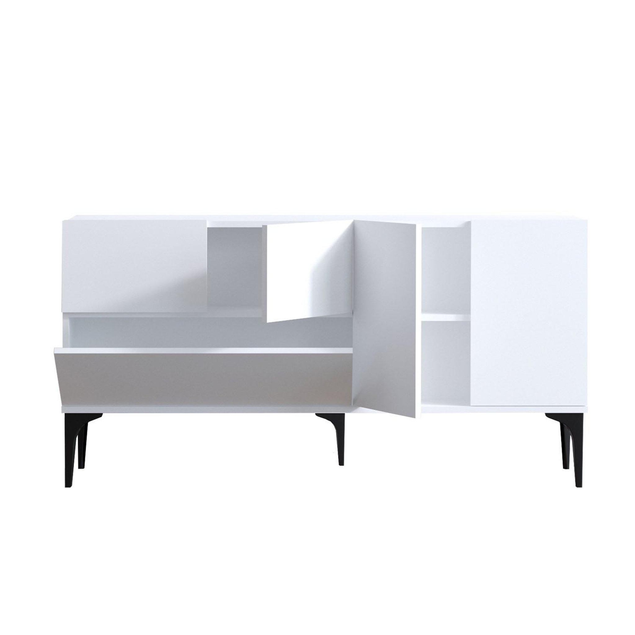 Voir la diapositive 4 : Habitat et Jardin Buffet en bois  ginny  - 150 x 35 x 75 cm - blanc