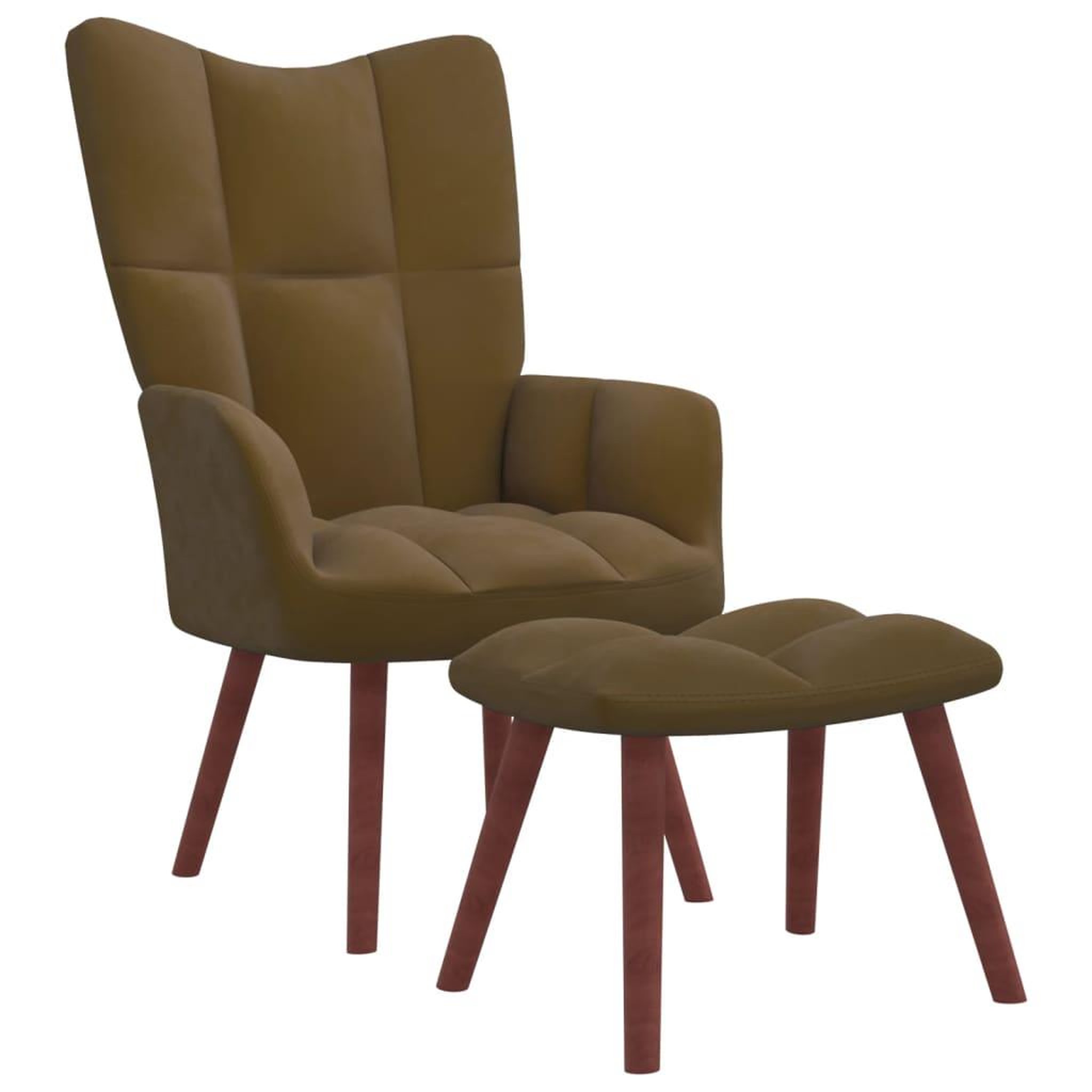 Voir la diapositive 1 : VIDAXL Chaise de relaxation avec repose-pied Marron Velours