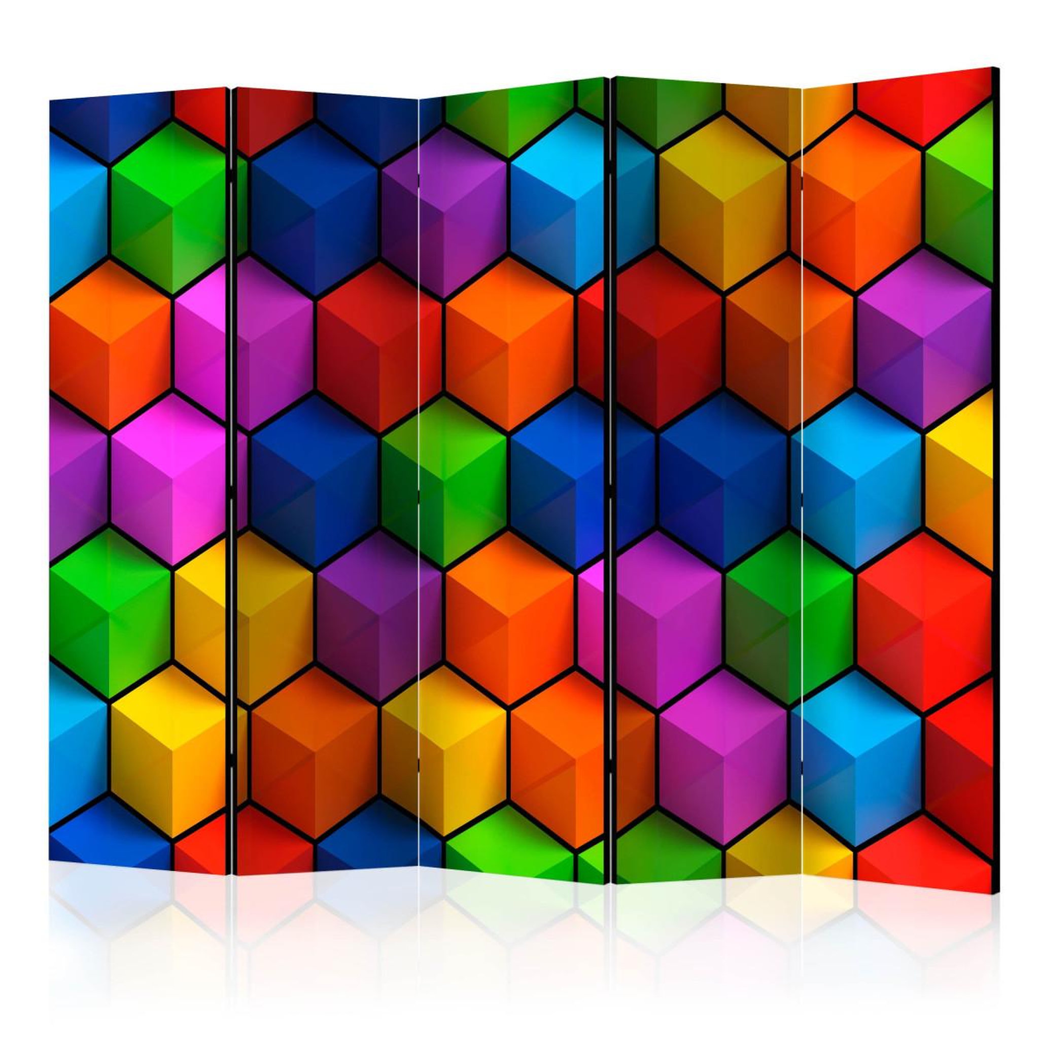 Paris Prix Paravent 5 volets  colorful geometric boxes  172x225cm