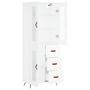 Voir la diapositive 4 : VIDAXL Buffet haut Blanc 69,5x34x180 cm Bois d'ingenierie
