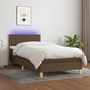 Voir la diapositive 1 : VIDAXL Sommier a lattes de lit et matelas et LED Marron fonce 80x200cm