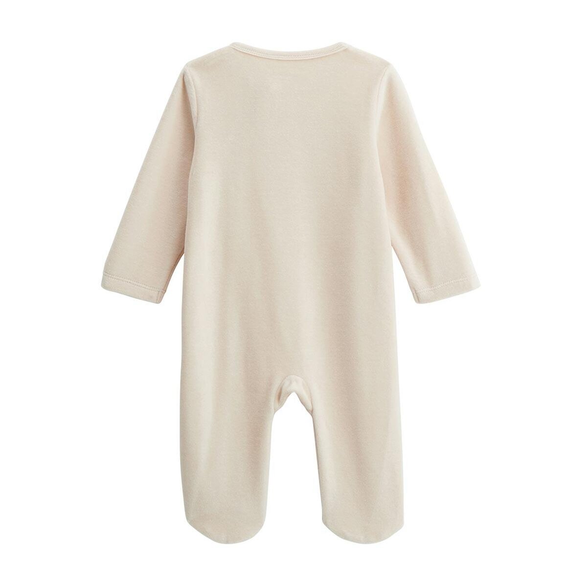 Petit Béguin Lot de 2 pyjamas bébé en velours ouverture zippée Perle