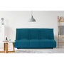 Voir la diapositive 2 : MARKET24 Banquette clic clac 3 places - Bleu canard - 100% coton - L 193 x P 92 cm - LENA