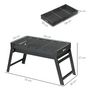 Voir la diapositive 3 : OUTSUNNY Barbecue à charbon de bois pliable portable dim. 74L x 30l x 37H cm avec grille acier noir