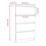 Voir la diapositive 6 : VIDAXL Buffet Chene fume 60x35x98,5 cm Bois d'ingenierie
