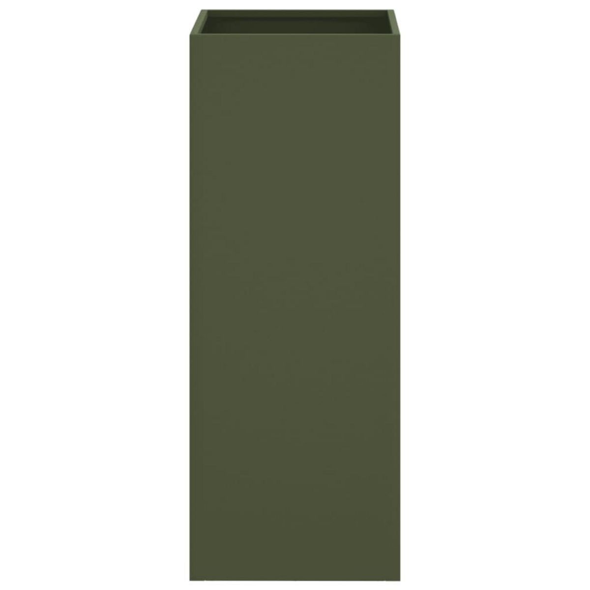 VIDAXL Jardiniere vert olive 32x29x75 cm acier