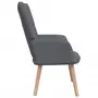 VIDAXL Chaise de relaxation avec tabouret Gris fonce Tissu
