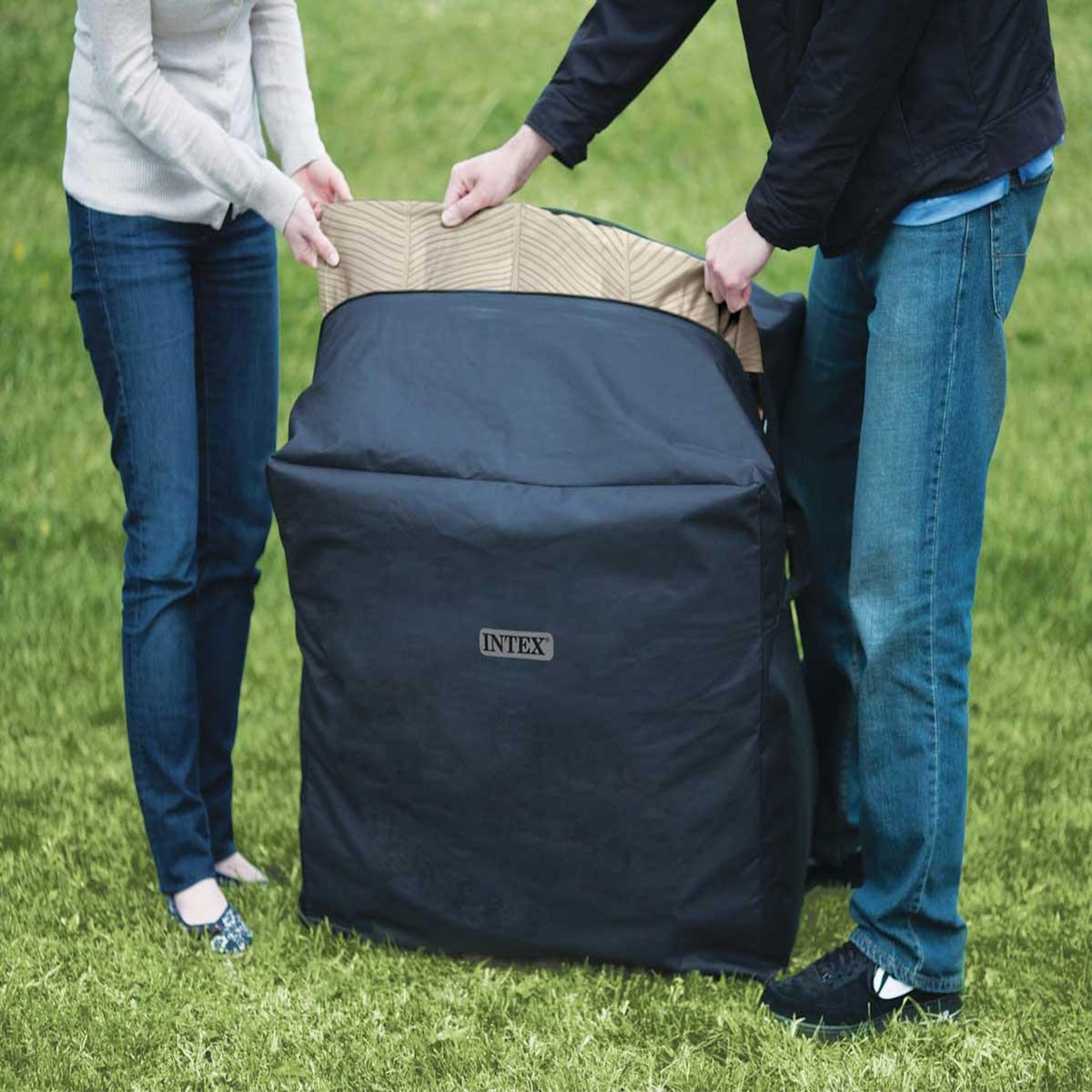 INTEX Spa gonflable PureSpa Chevron carré Bulles 4 places - Intex